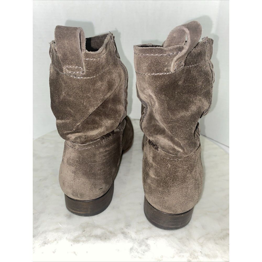 FRYE Women's Cara Suede Short Ankle Bootie Size 9.5B Slouch Greige Neutral Moto - Picture 5 of 12
